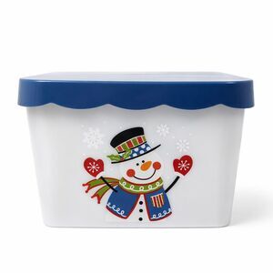 7" x 4.7" Snowman Plastic Storage Container Gift Box w/ Lid 3.11 qt / 2.94 L